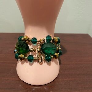 Chic Green and Gold Bracelet  EUC